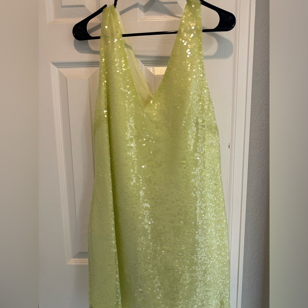 Light green sequins dress